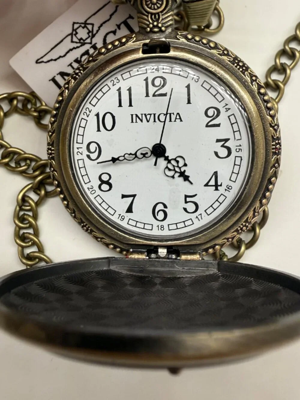 $199 Invicta Vintage Americana Bronze 47mm Pocket Watch 49008 NIB